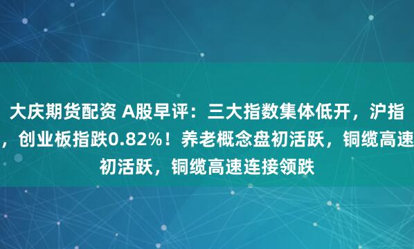 大庆期货配资 A股早评：三大指数集体低开，沪指跌0.33%，创业板指跌0.82%！养老概念盘初活跃，铜缆高速连接领跌