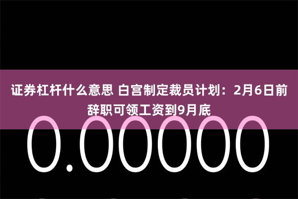 证券杠杆什么意思 白宫制定裁员计划：2月6日前辞职可领工资到9月底