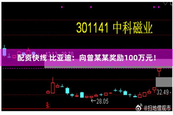 配资快线 比亚迪：向曾某某奖励100万元！