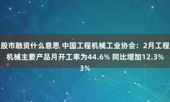 股市融资什么意思 中国工程机械工业协会：2月工程机械主要产品月开工率为44.6% 同比增加12.3%