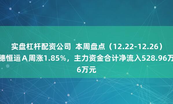 实盘杠杆配资公司  本周盘点（12.22-12.26）：穗恒运Ａ周涨1.85%，主力资金合计净流入528.96万元